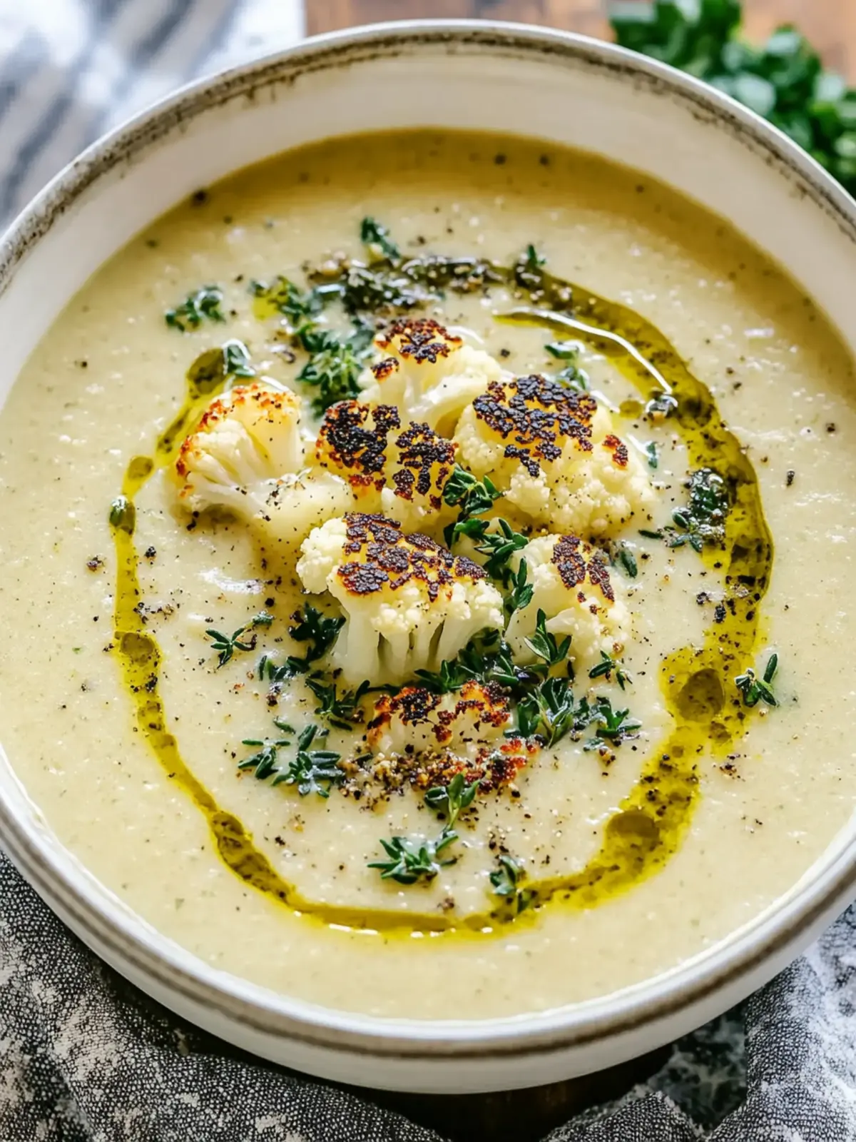 Mediterranean Cauliflower Soup Recipe with Fresh Herbs Magic 4 Mediterranean Cauliflower Soup Recipe with Herbs and Olive Oil