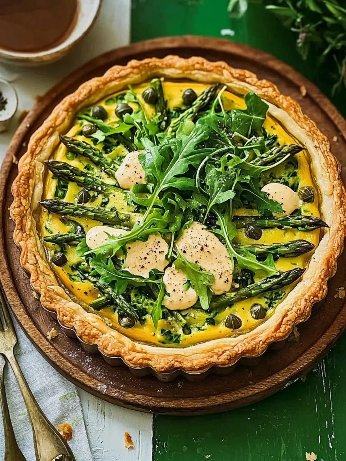 Savory Asparagus, Rocket, Caper & Hollandaise Tart Bliss 4 Asparagus, rocket, caper & hollandaise tart