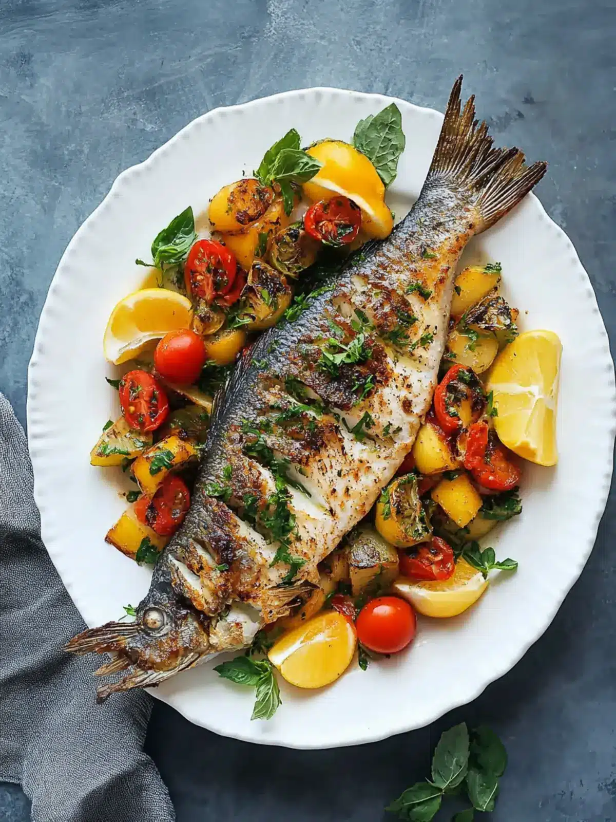 Oven Baked Mediterranean Branzino (Sea-Bass)