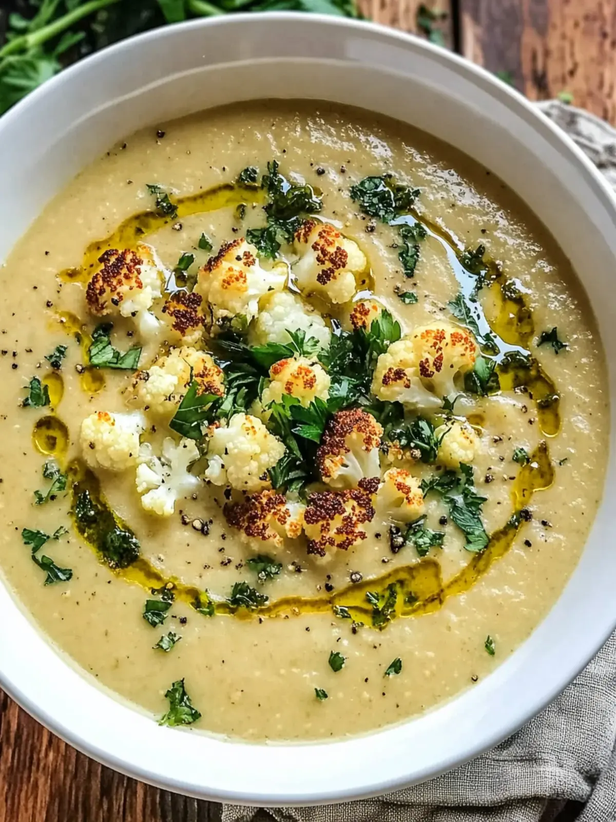 Mediterranean Cauliflower Soup Recipe with Fresh Herbs Magic 2 Mediterranean Cauliflower Soup Recipe with Herbs and Olive Oil