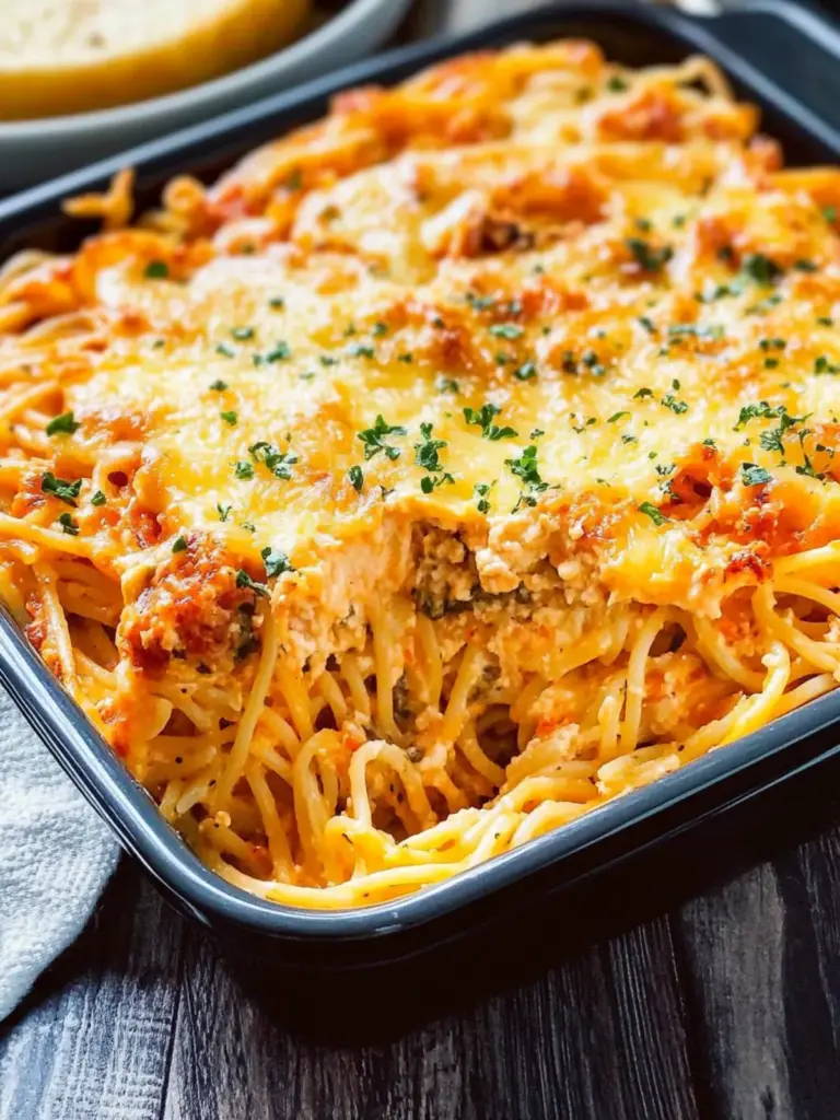 Cheddar Bay Spaghetti Casserole