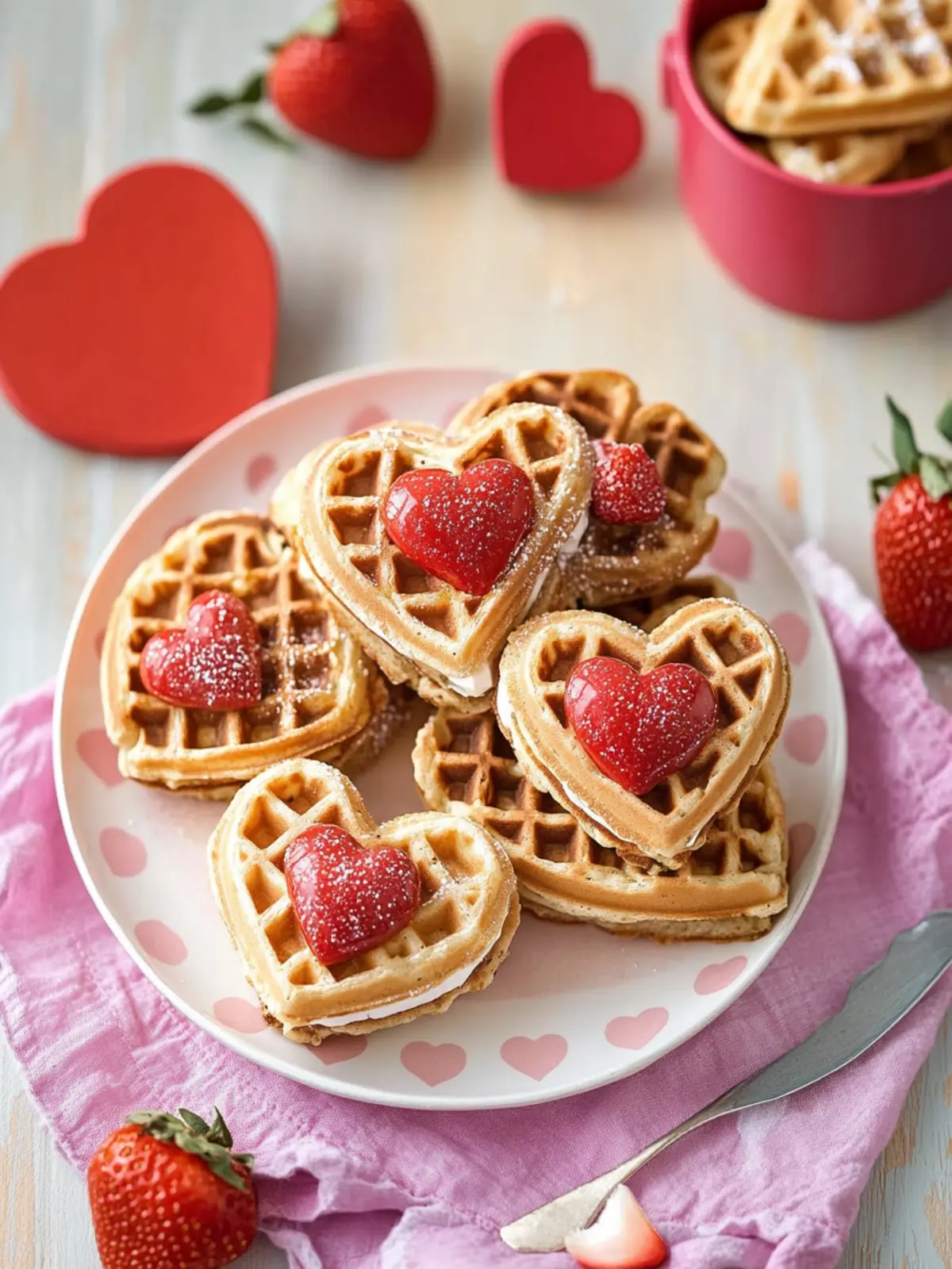 Waffle Heart Sandwiches: Sweet Valentine’s Breakfast Bliss 5 Waffle Heart Sandwiches- Valentine’s breakfast recipes