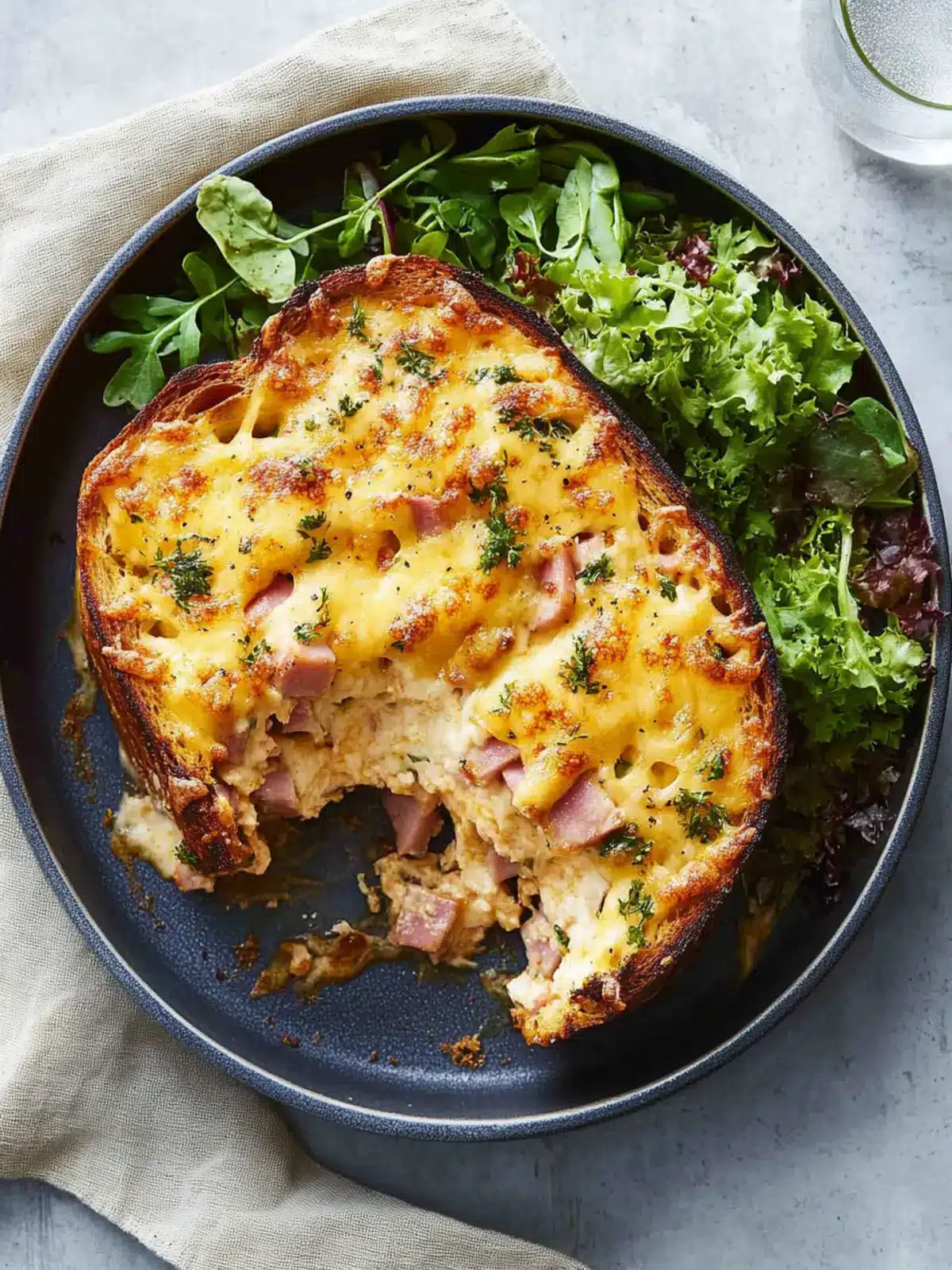 Cheese and ham toastie dinner bake