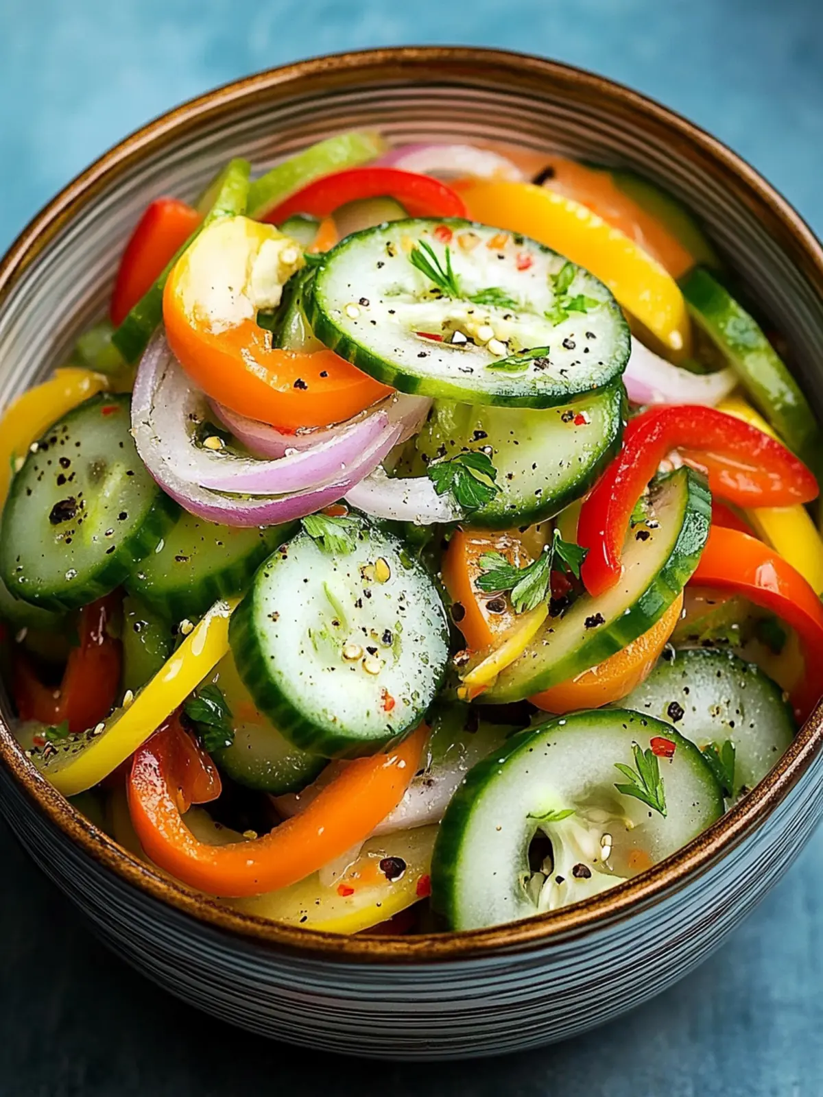 Refreshing Pickled Cucumber, Onion, and Bell Pepper Salad Bliss 4 Pickled Cucumber, Onion, and Bell Pepper Salad