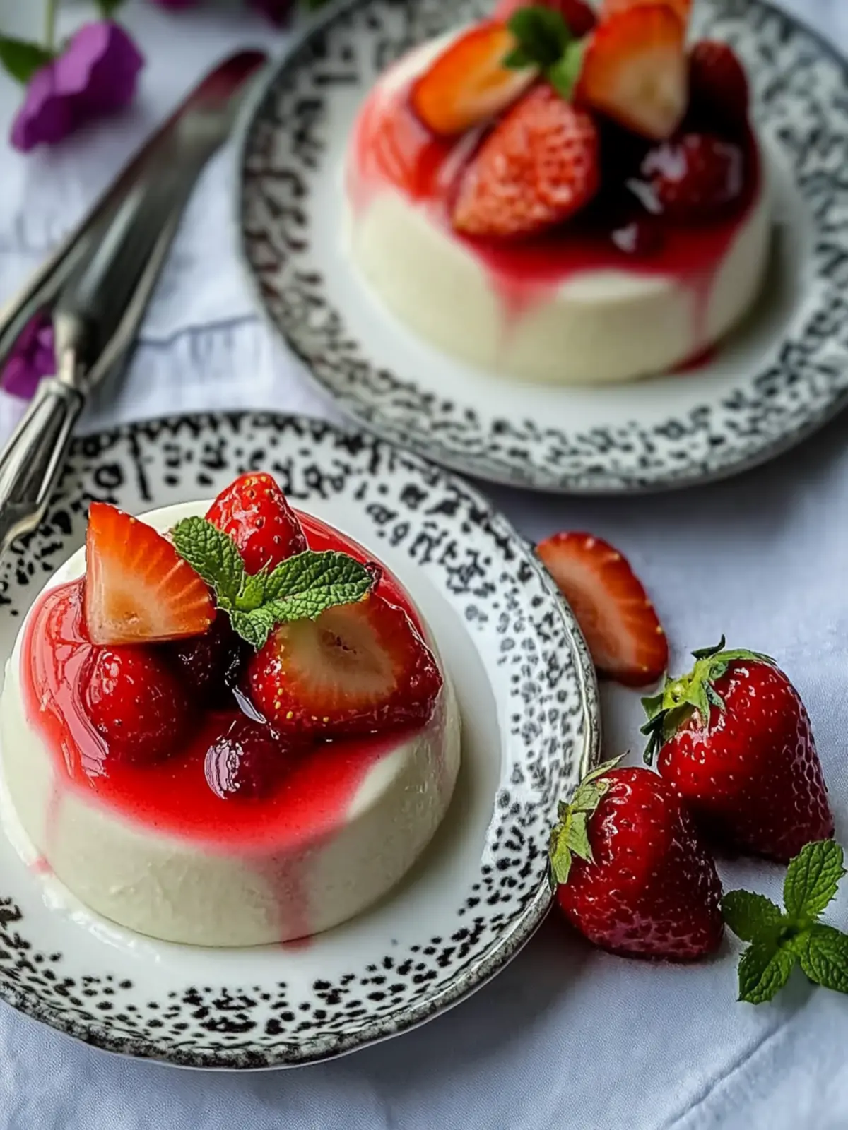 Delightful White Chocolate Panna Cotta with Stewed Strawberries 4 White Chocolate Panna Cotta with Stewed Strawberries- Strawberry desserts for Valentine's day