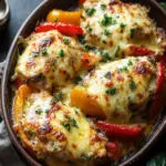 Cheesy Baked Chicken and Peppers: Family Dinner Delight 6 Cheesy Baked Chicken And Peppers