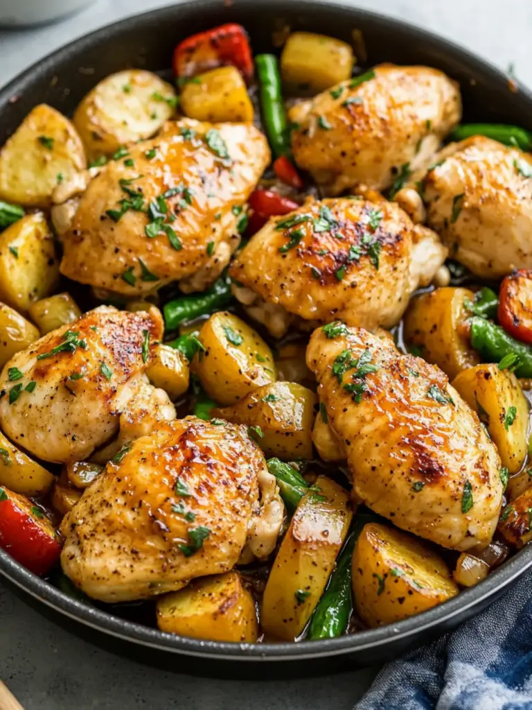 One Pan Honey Mustard Chicken and Vegetables