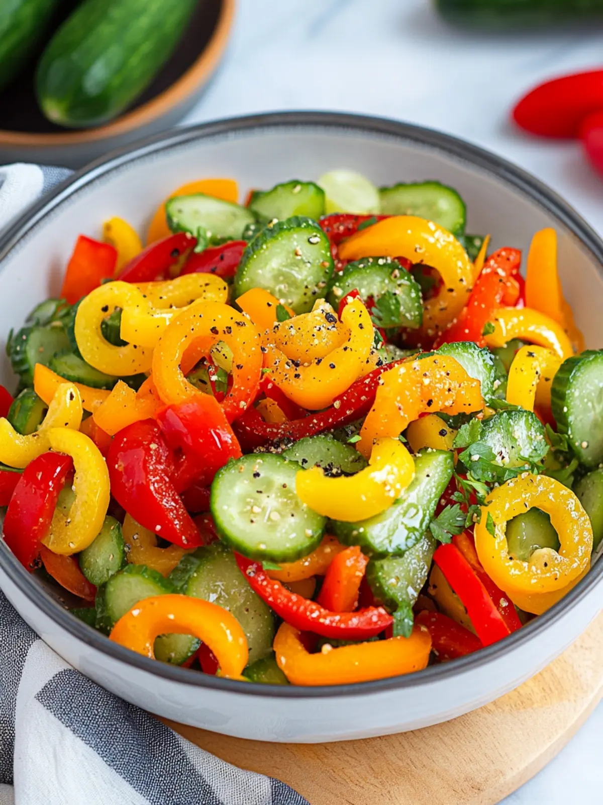 Crisp Cucumber and Sweet Pepper Salad That Brightens Your Day 3 Cucumber and Sweet Pepper Salad