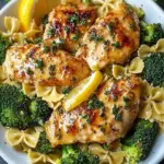 Cowboy Butter Lemon Bowtie Chicken with Broccoli
