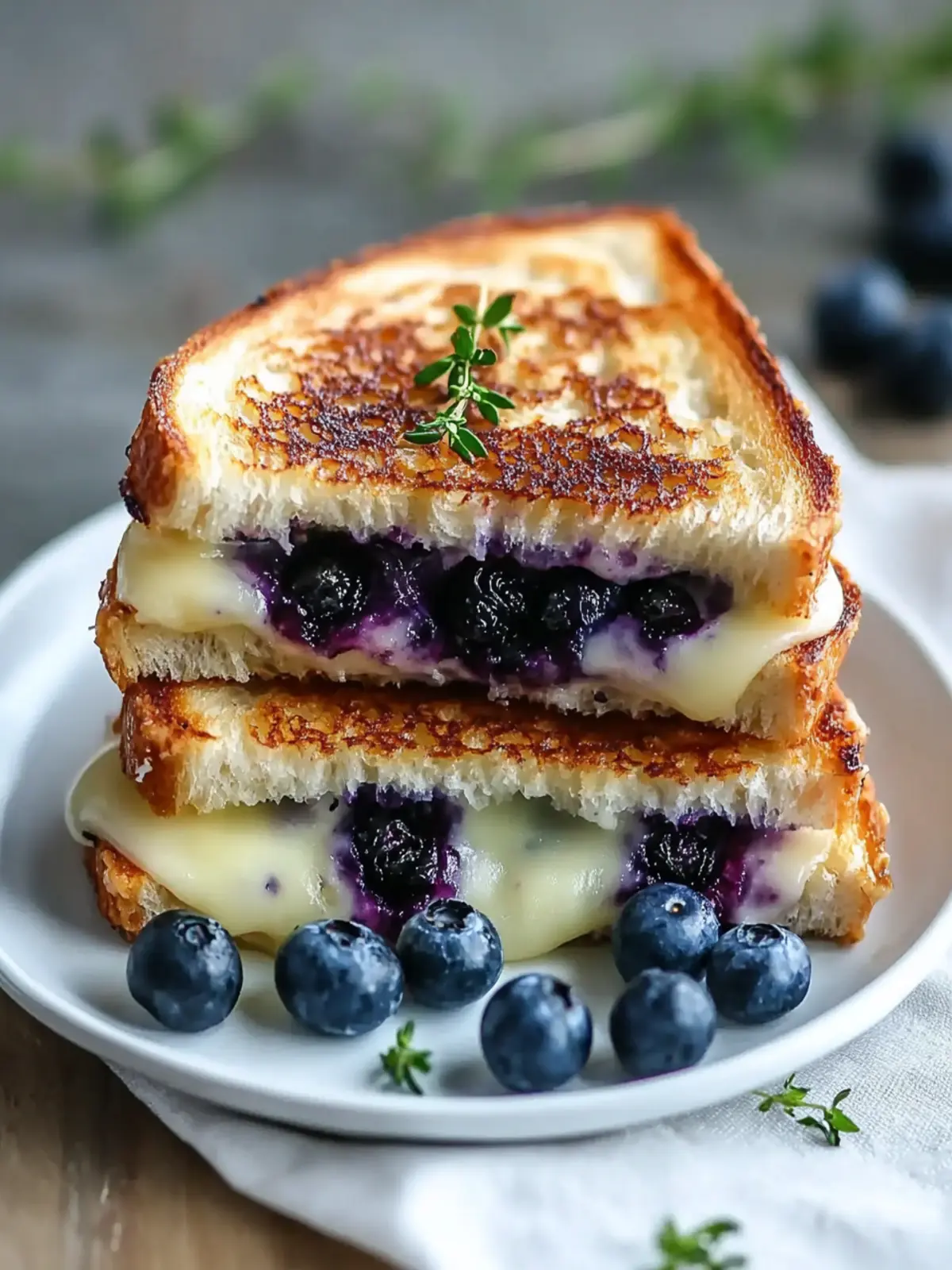 Crispy Blueberry Grilled Cheese