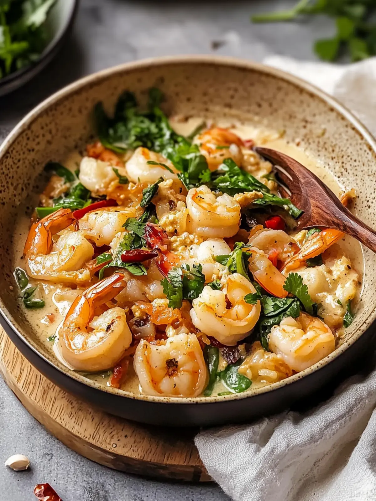 Creamy shrimp stir-fry