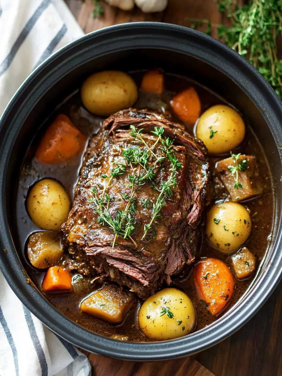 Savory Slow Cooker Garlic Herb Pot Roast for Cozy Nights 3 Slow Cooker Garlic Herb Pot Roast