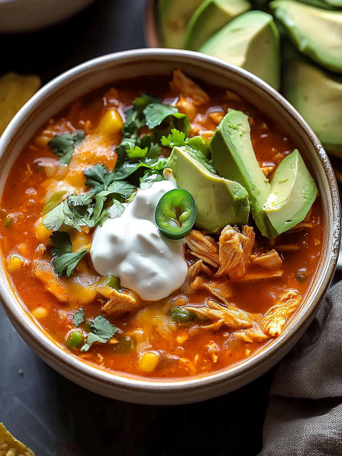 Crockpot Buffalo Chicken Chili
