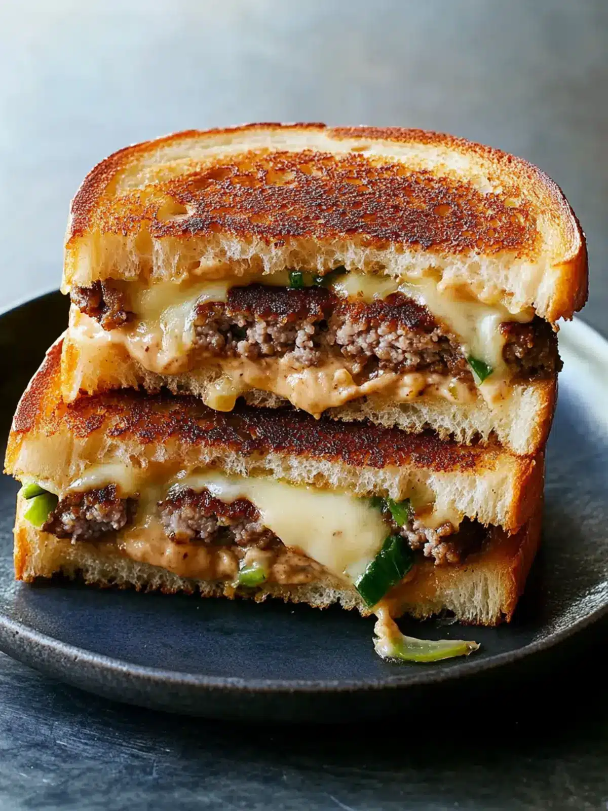 Savor Patty Melts with Charred Scallion-Chipotle Mayo Bliss 5 Patty Melts with Charred Scallion-Chipotle Mayo