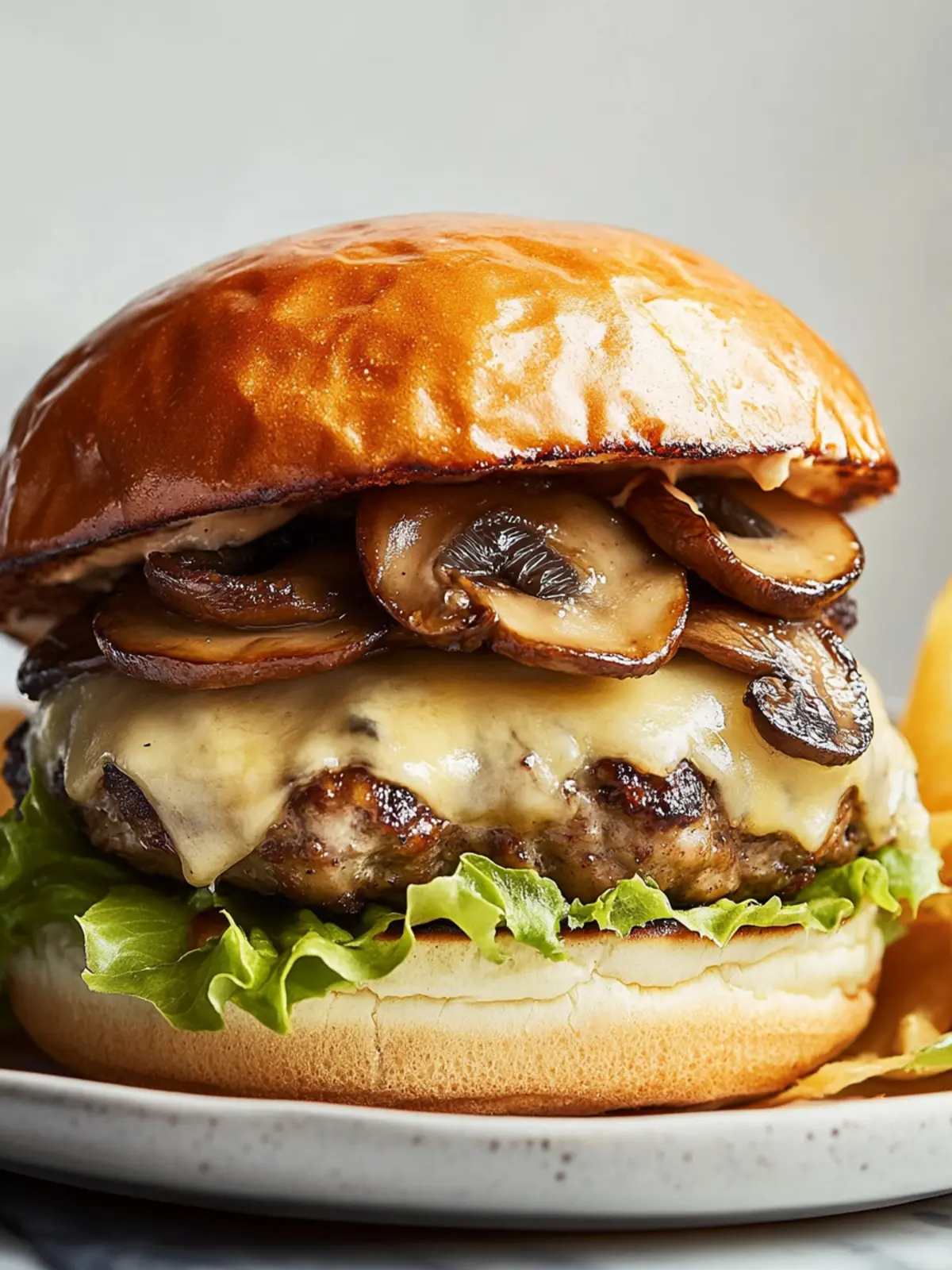 Delicious Double-Stack Mushroom and Chicken Cheeseburgers Delight 2 Double-Stack Mushroom and Chicken Cheeseburgers