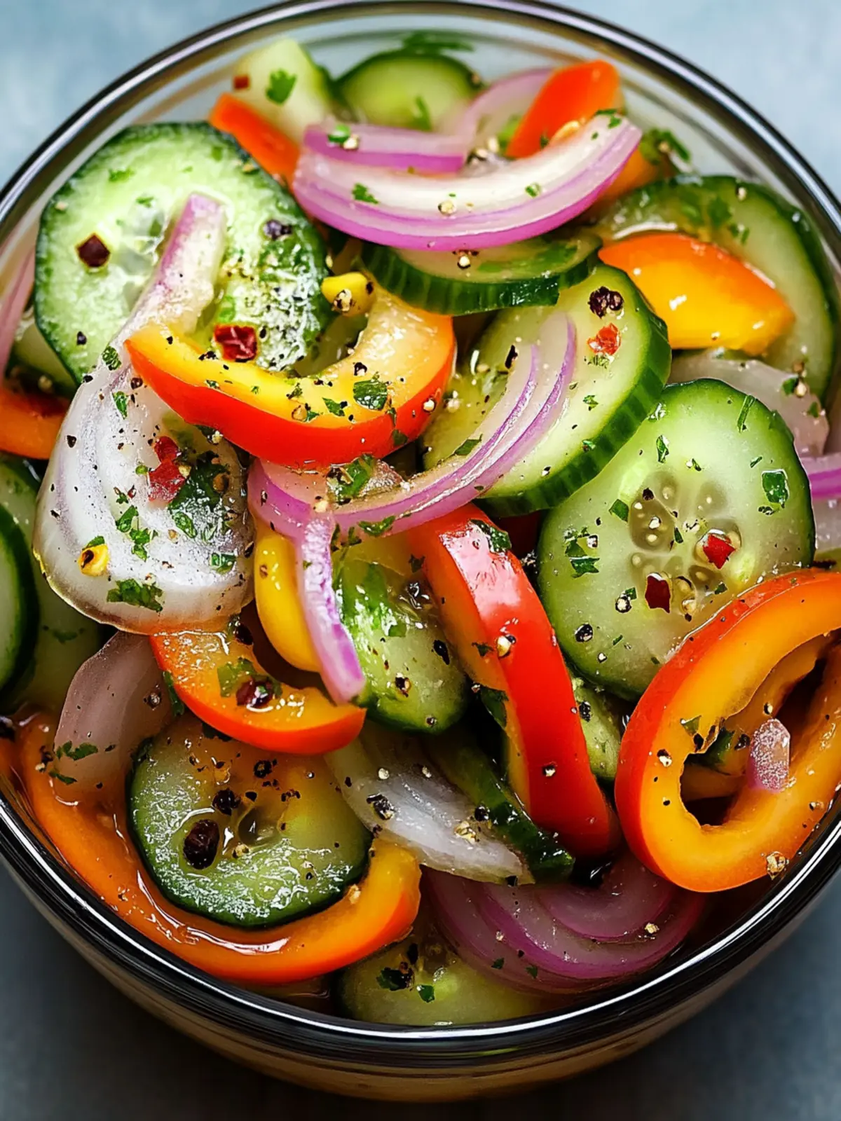Refreshing Pickled Cucumber, Onion, and Bell Pepper Salad Bliss 2 Pickled Cucumber, Onion, and Bell Pepper Salad