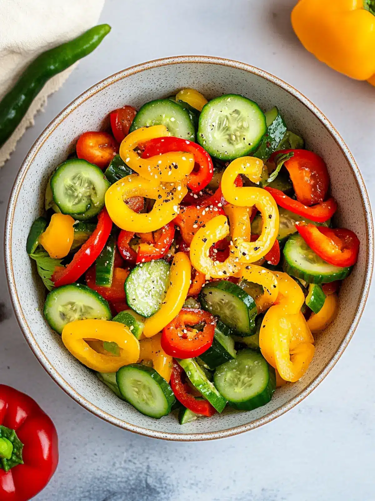 Crisp Cucumber and Sweet Pepper Salad That Brightens Your Day 2 Cucumber and Sweet Pepper Salad