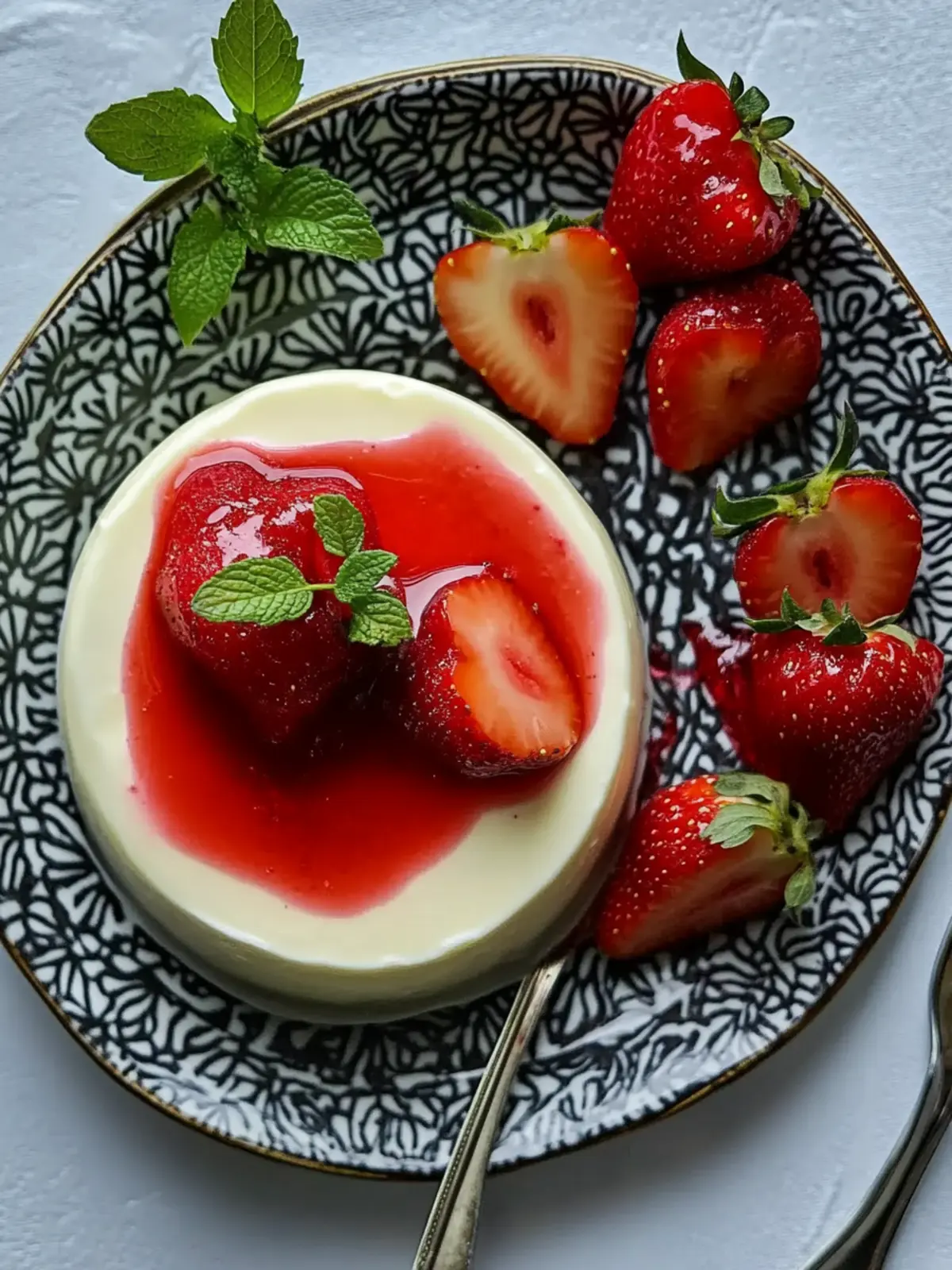 Delightful White Chocolate Panna Cotta with Stewed Strawberries 5 White Chocolate Panna Cotta with Stewed Strawberries- Strawberry desserts for Valentine's day