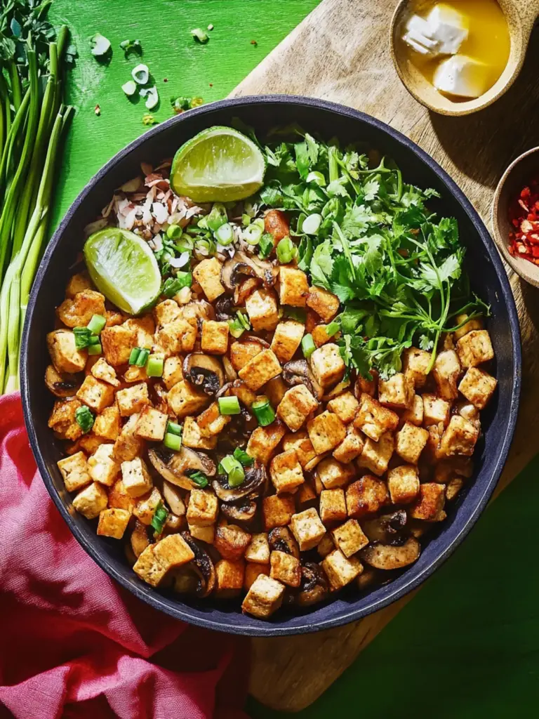 Vegan Mushroom and Fried Tofu Sisig