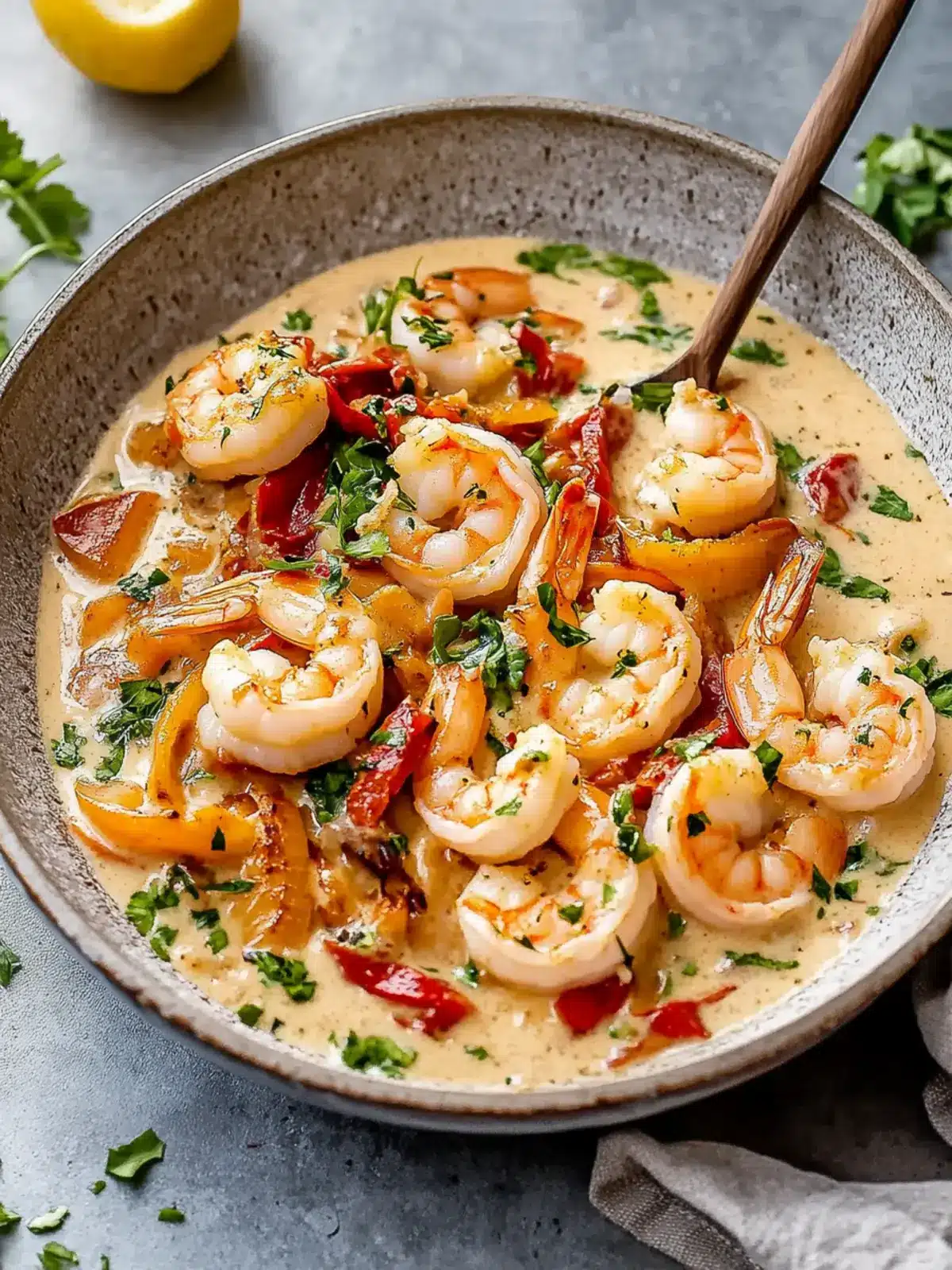 Creamy shrimp stir-fry