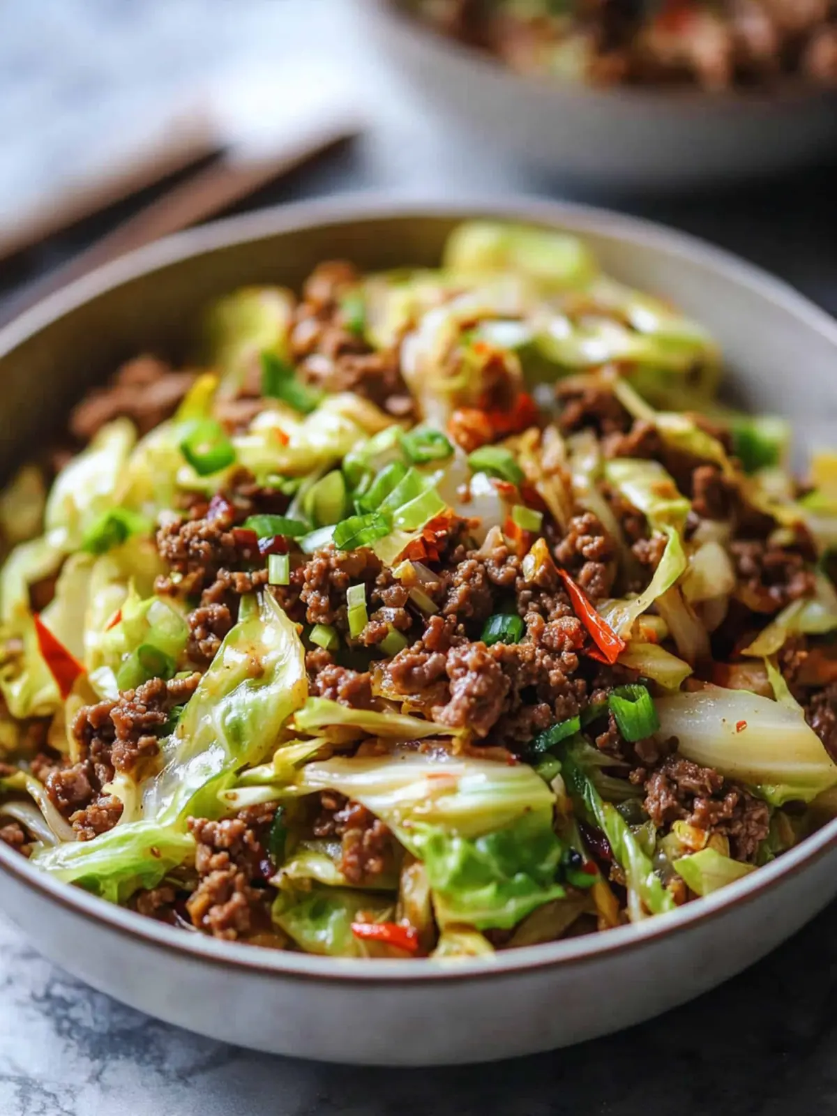 25 Minute Healthy Chinese Ground Beef & Cabbage Stir Fry Irresistible Flavors