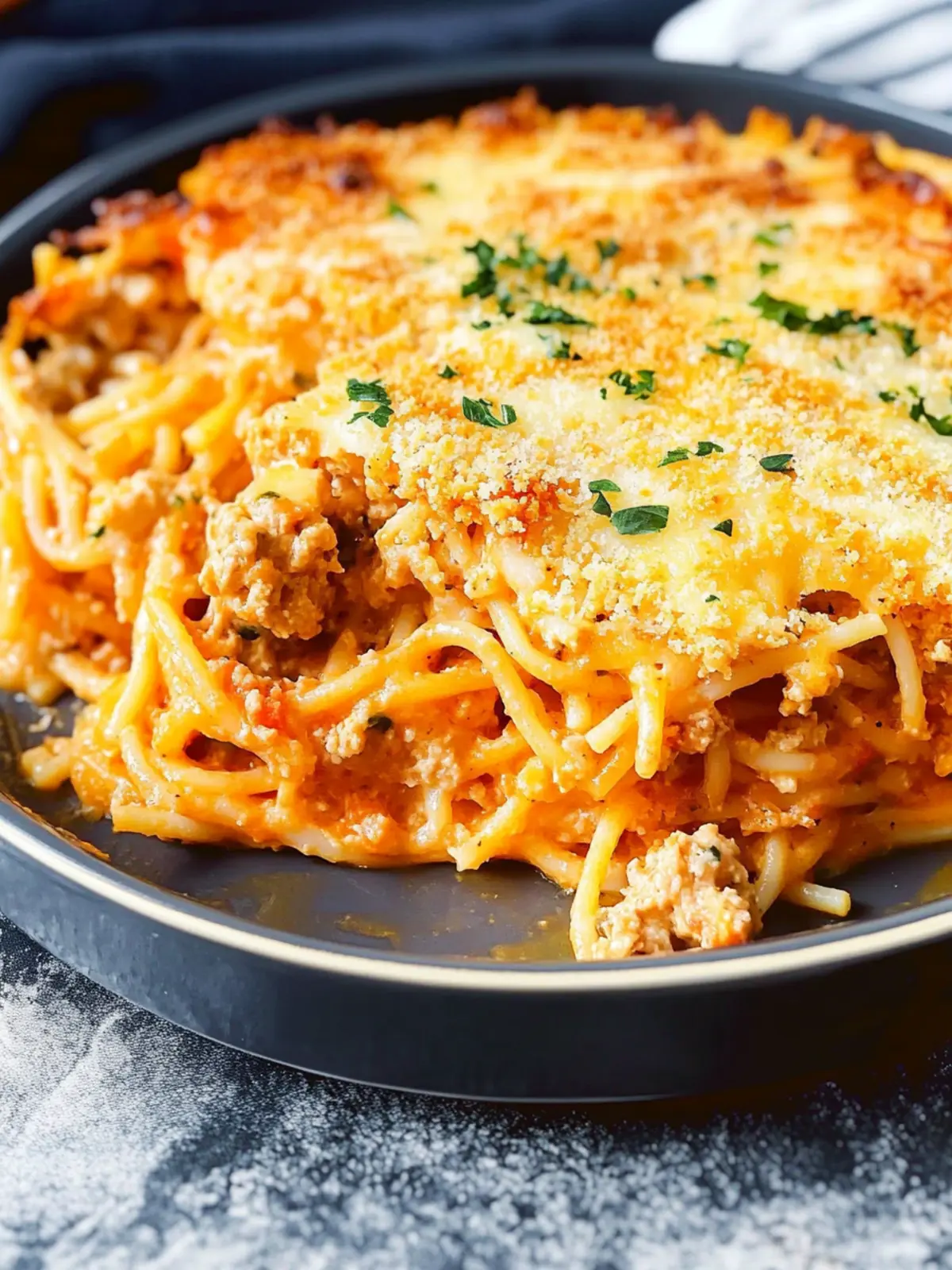 Cheddar Bay Spaghetti Casserole