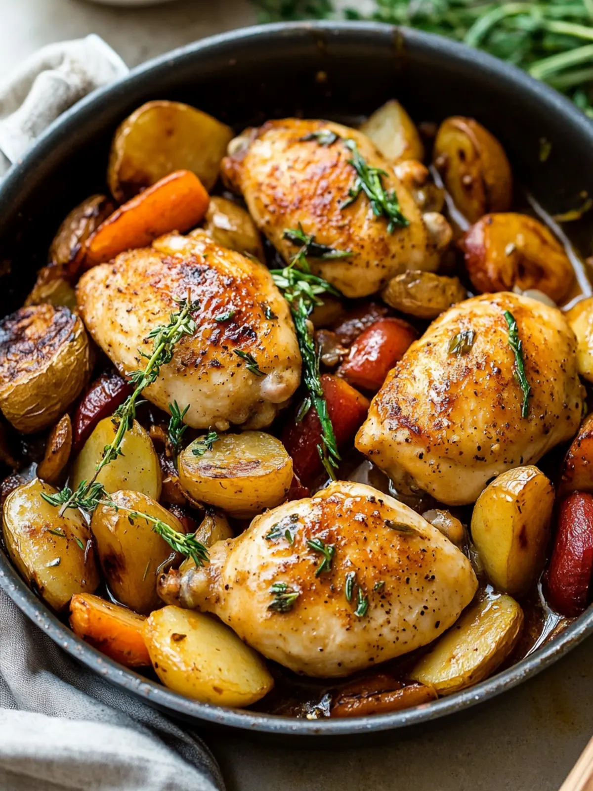 One Pan Honey Mustard Chicken and Vegetables