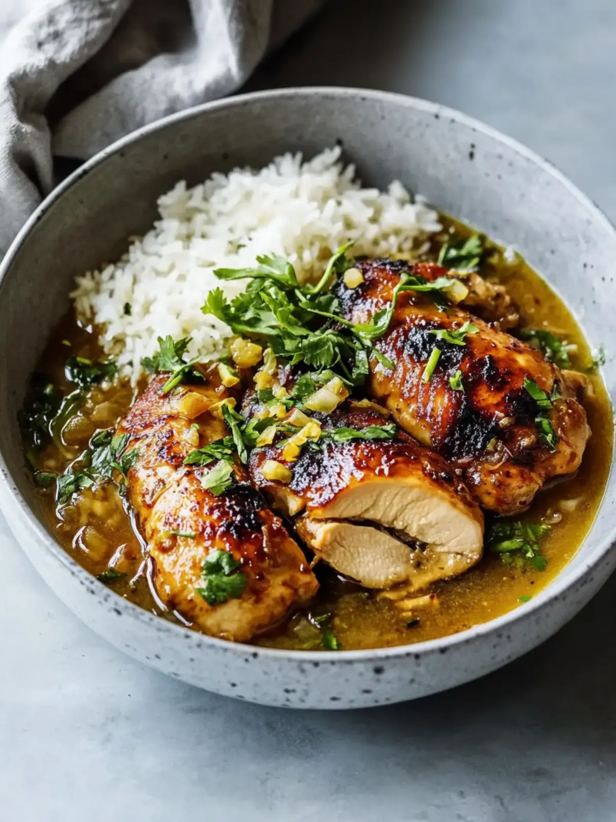 Caramelised Soy Chicken with Garlic Ginger Broth – Easy Dinner Recipe