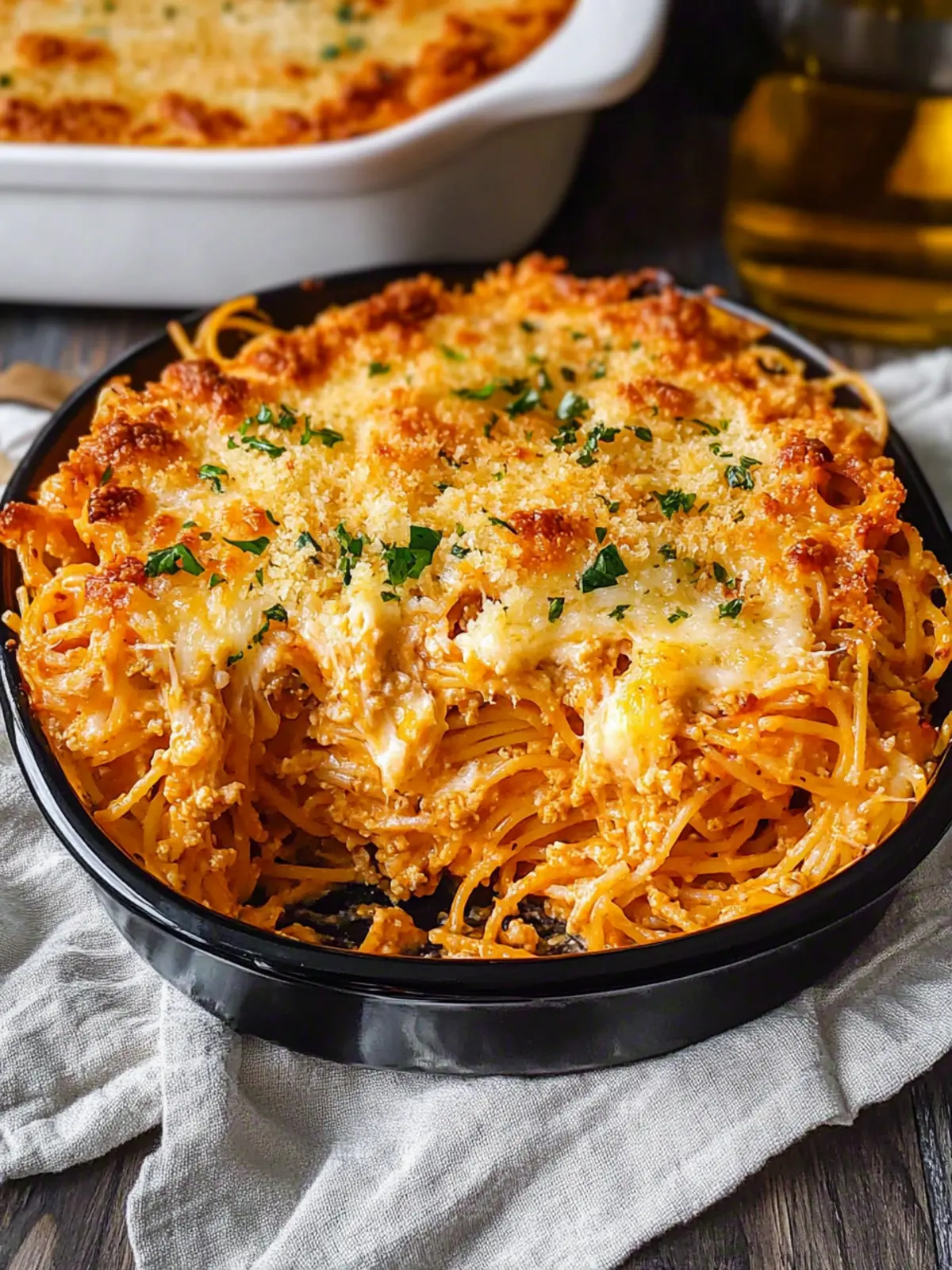 Cheddar Bay Spaghetti Casserole
