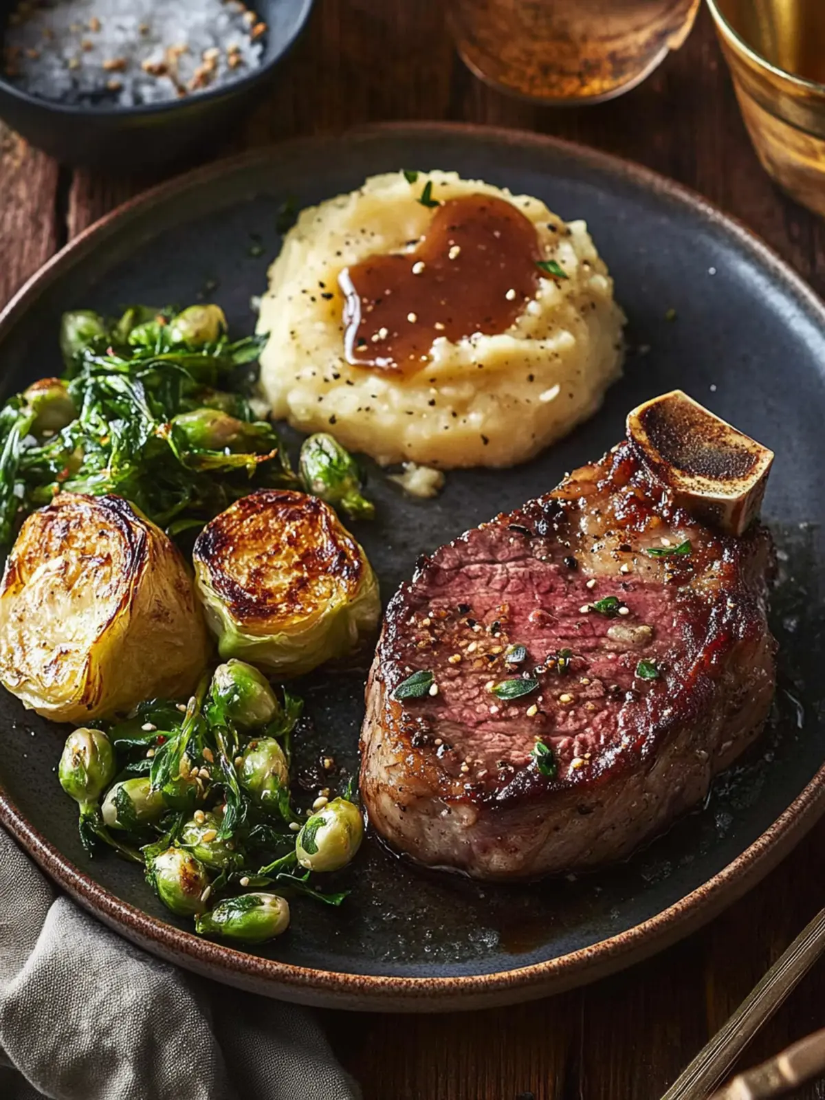 Delicious Steak for One with Mini Dauphinoise for Valentine's Day 5 Steak for one with mini dauphinoise & sesame sprouts- Valentine's day Steak