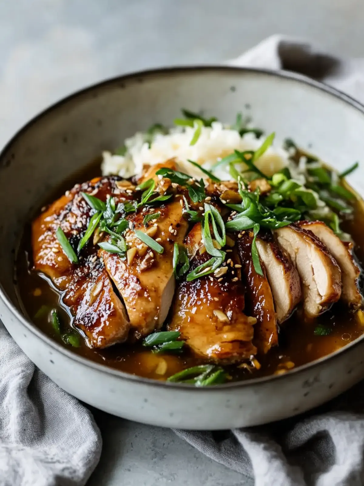 Caramelised Soy Chicken with Garlic Ginger Broth – Easy Dinner Recipe