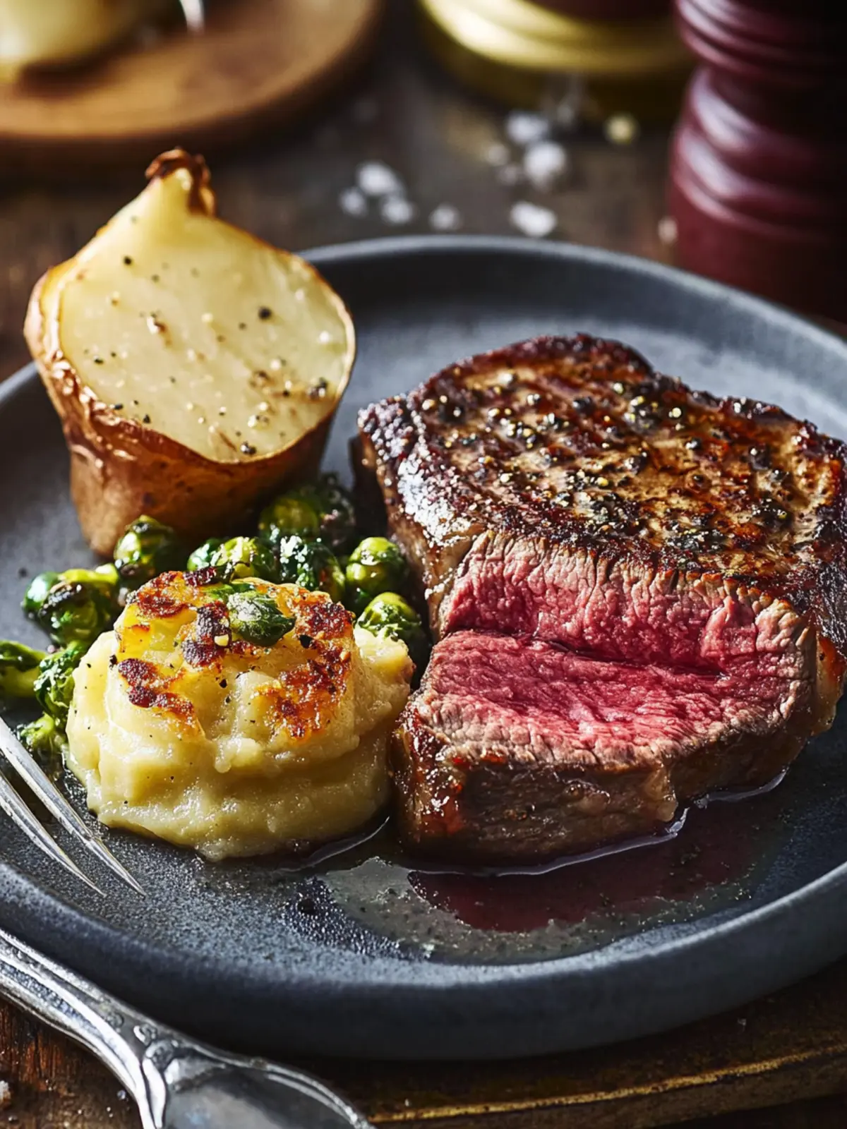 Delicious Steak for One with Mini Dauphinoise for Valentine's Day 3 Steak for one with mini dauphinoise & sesame sprouts- Valentine's day Steak