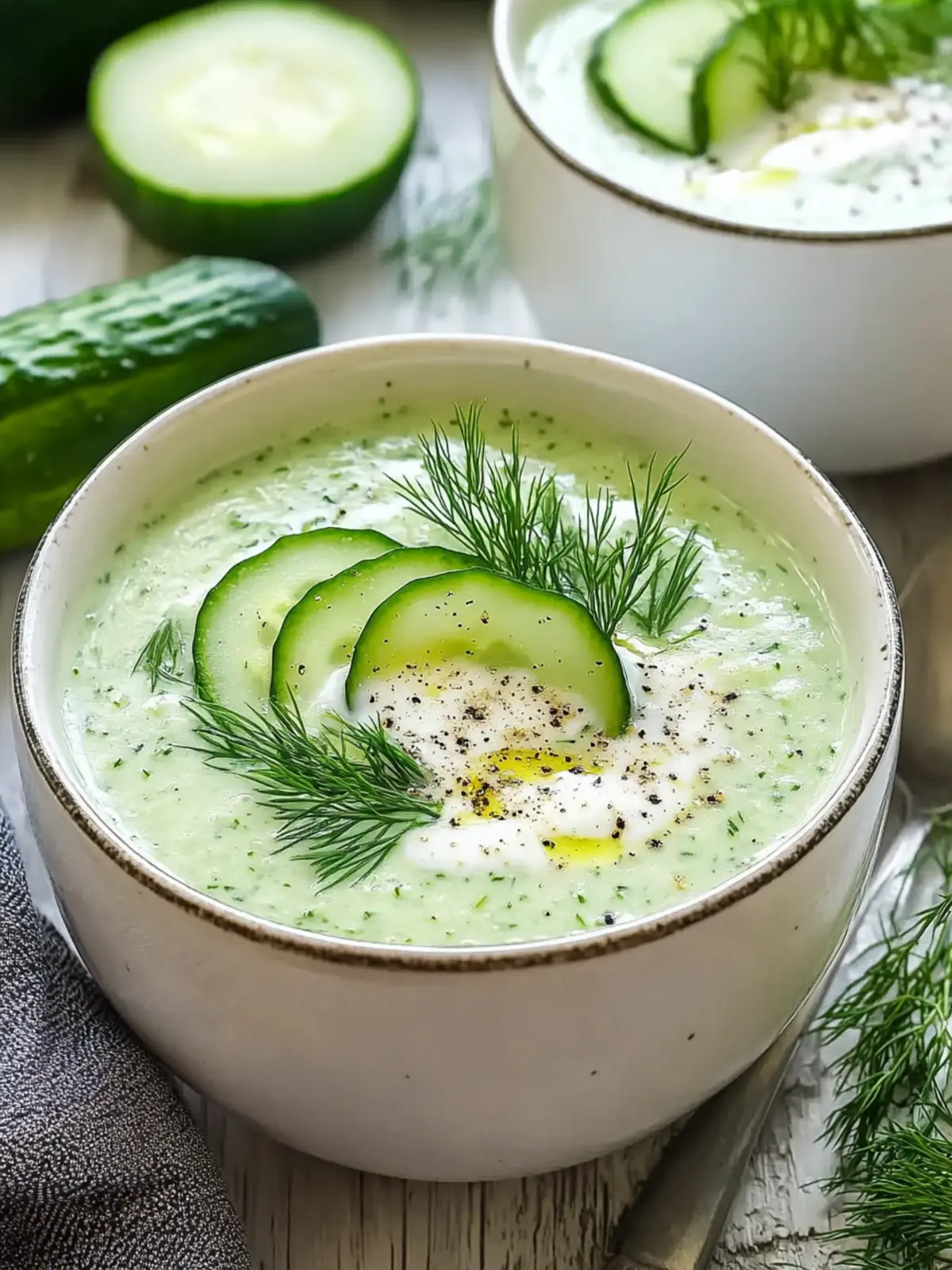 Refreshing Cold Cucumber Soup with Yogurt and Dill Delight 2 Cold Cucumber Soup with Yogurt and Dill