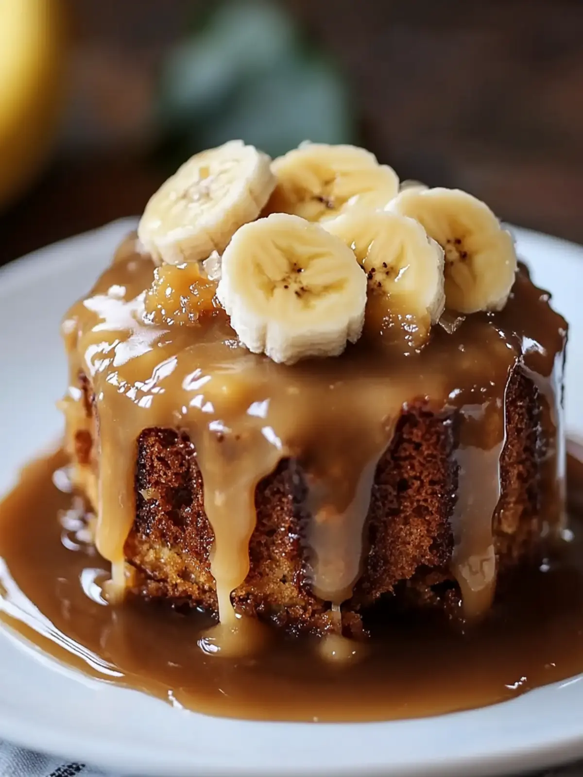 Sticky Banana Bread Pudding Cake with Toffee Sauce Bliss 2 Sticky Banana Bread Pudding Cake with Toffee Sauce