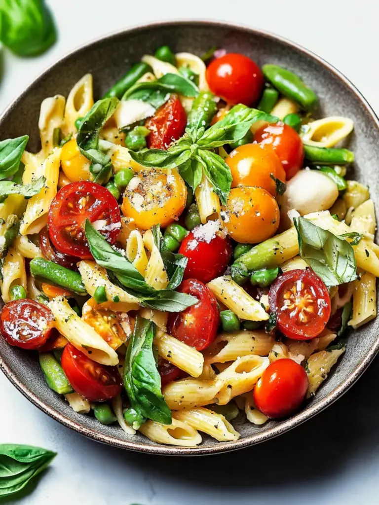 Pasta Salad with Spring Vegetables and Tomatoes