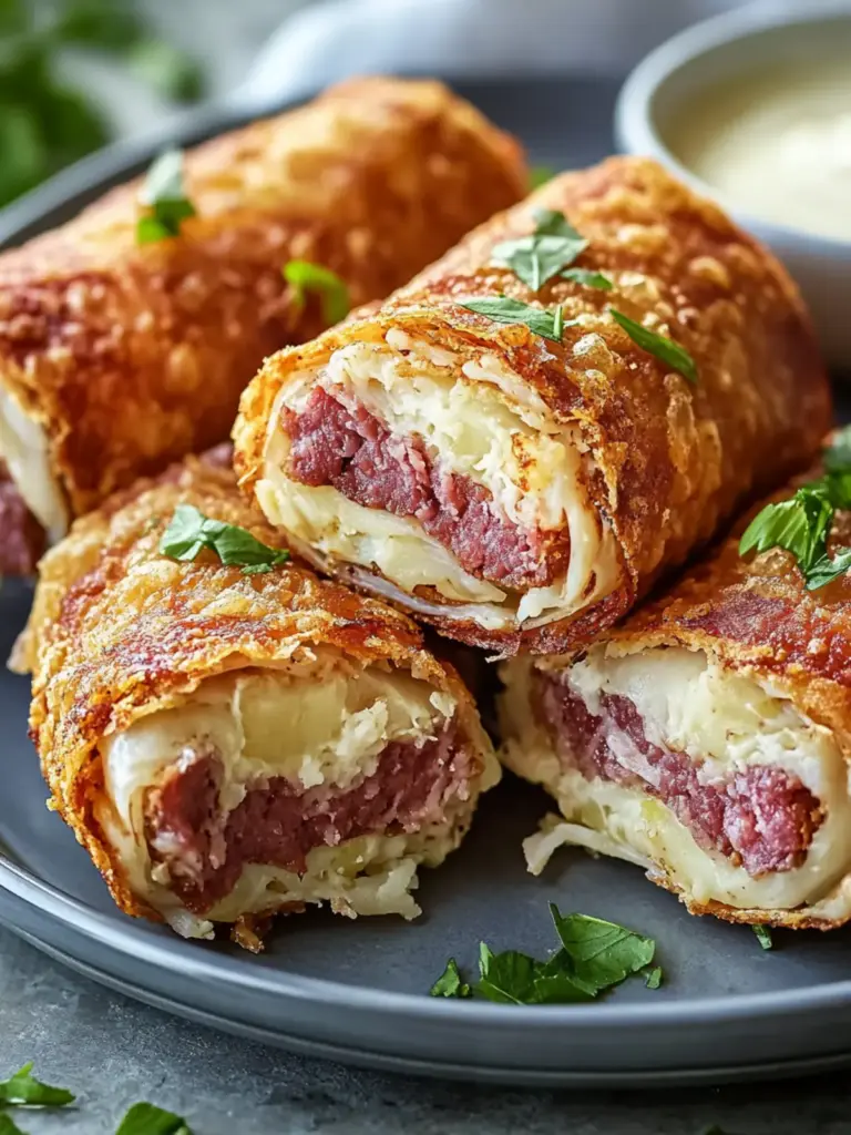 Keto Crispy Reuben Roll-Ups