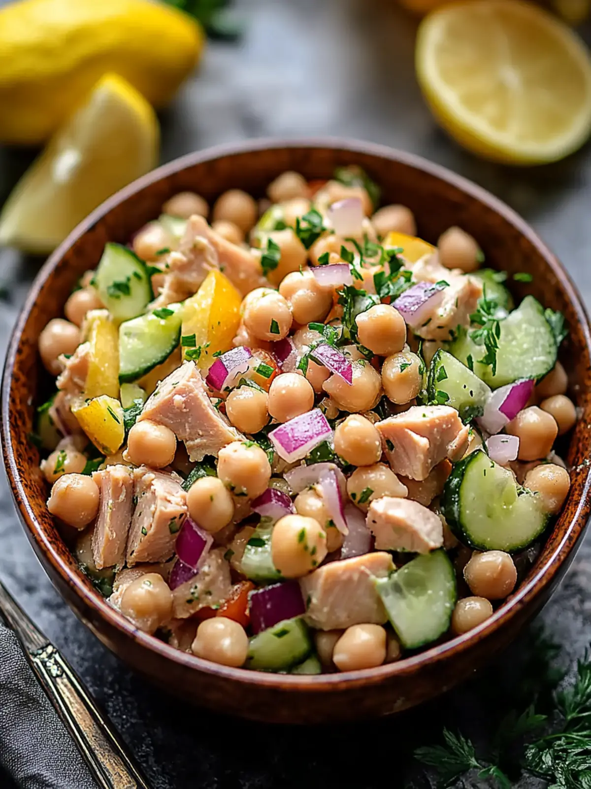 Healthy Tuna Garbanzo Bean Salad in Minutes for Busy Days 4 Healthy Tuna Garbanzo Bean Salad in Minutes