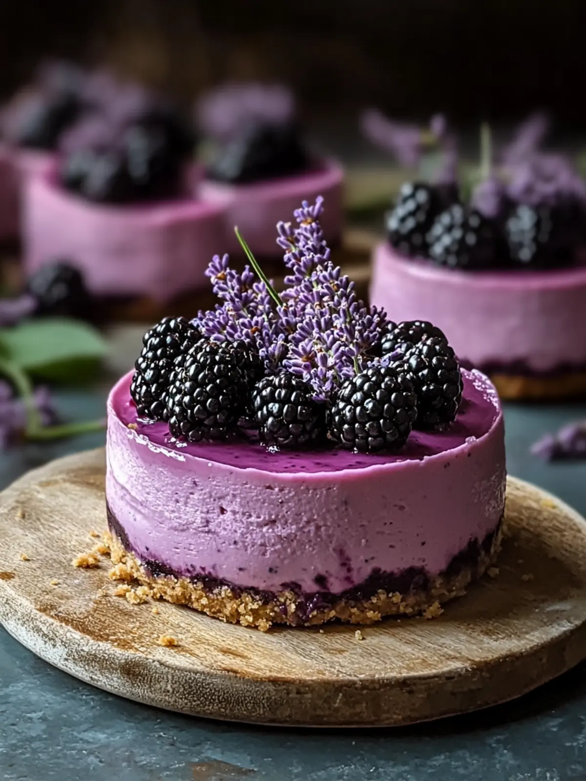 Luscious Blackberry Lavender Cheesecake