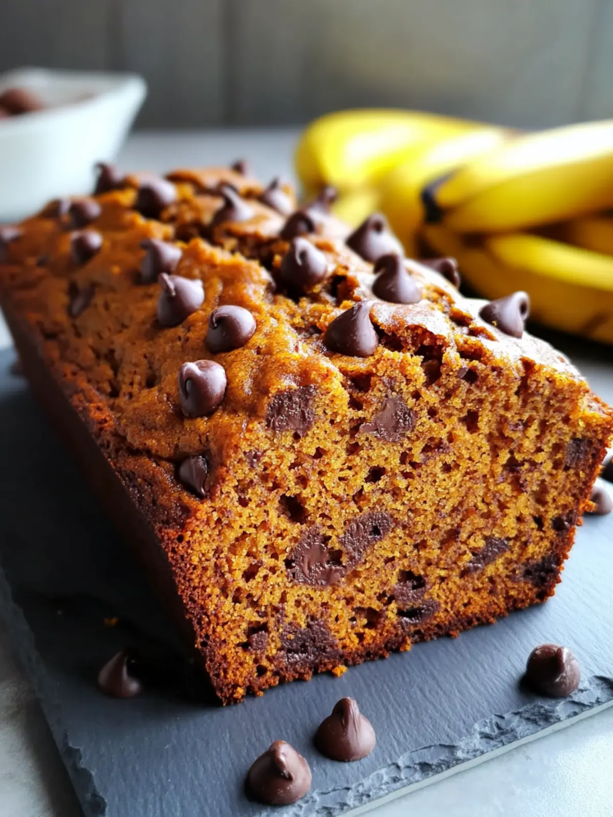 Pumpkin Banana Bread with Chocolate Chips