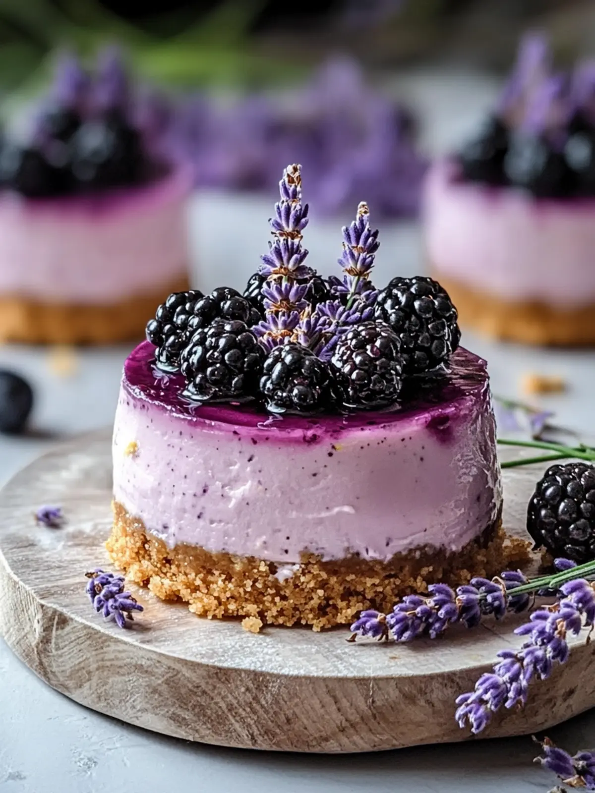 Luscious Blackberry Lavender Cheesecake