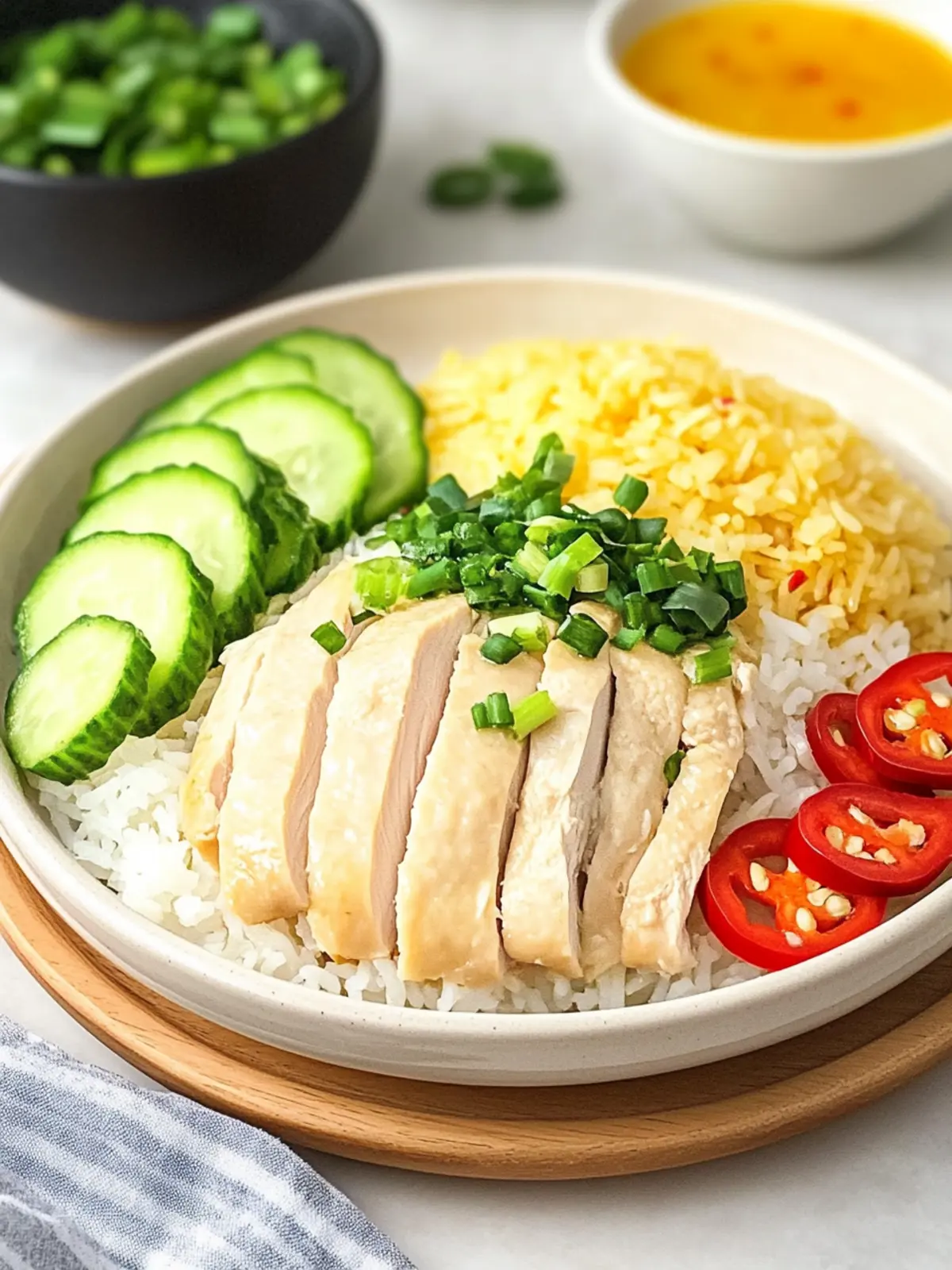 Hainanese Chicken Rice in Rice Cooker (VIDEO)