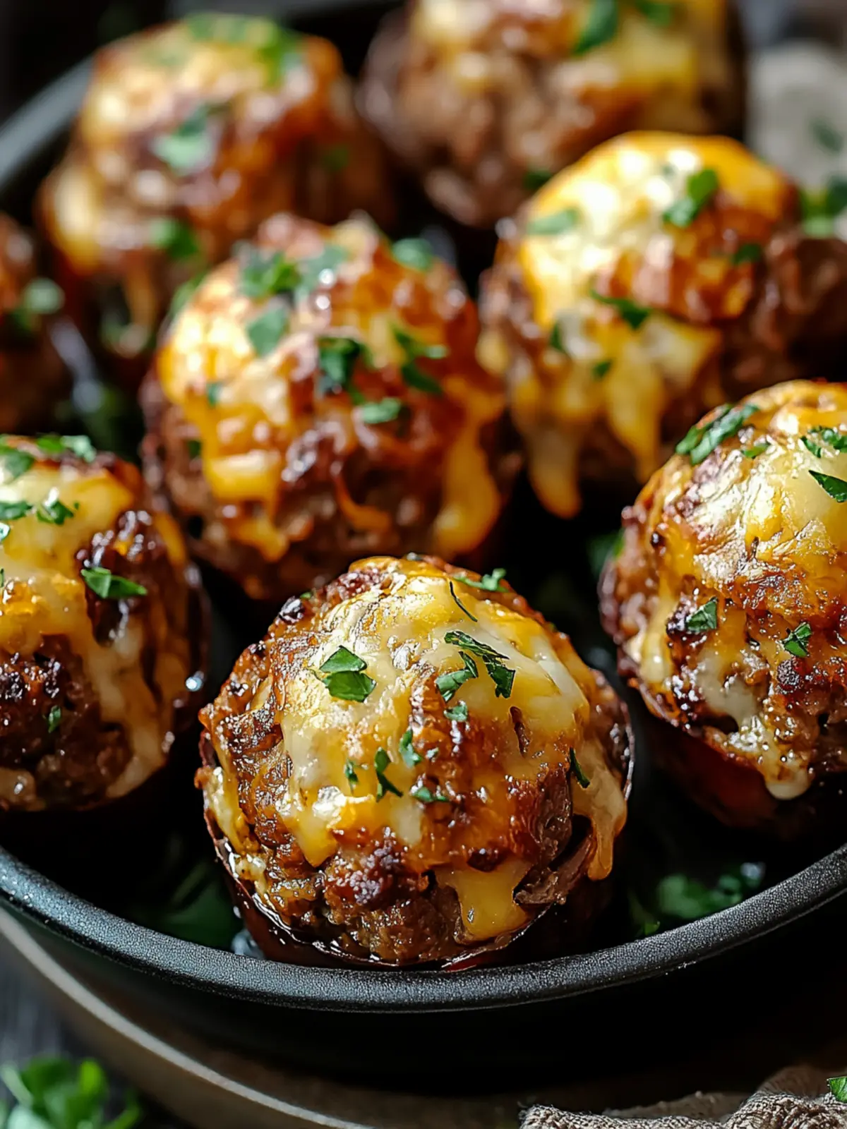 Cheesy Stuffed Meatloaf Bites