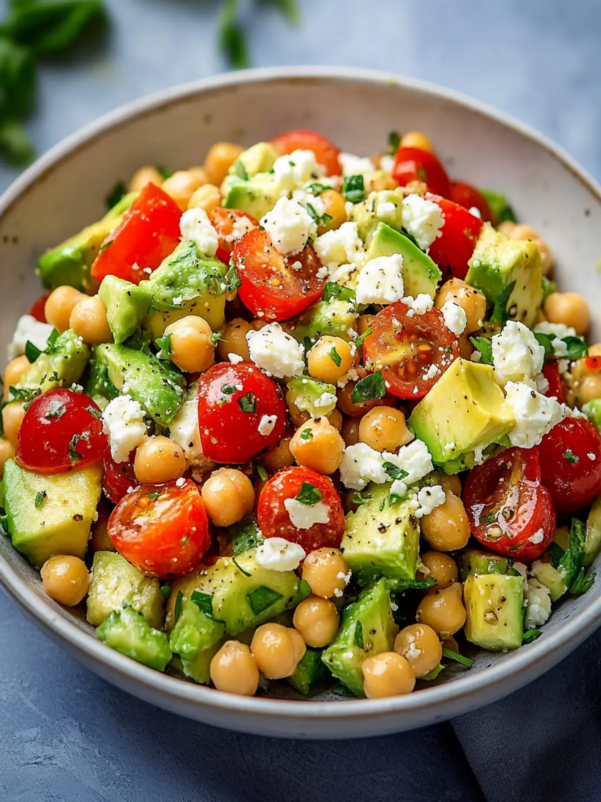 Healthy Chickpea Feta Avocado Salad