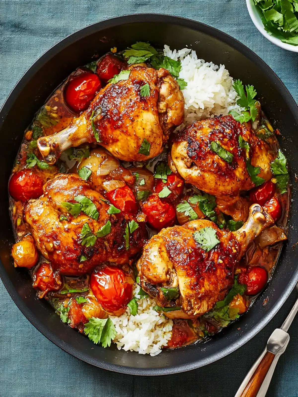 One-Pan Braised Chicken with Soy Sauce and Tomatoes