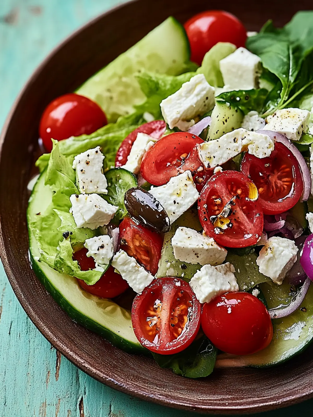 Delicious Mediterranean Wedge Salad with Creamy Feta Dressing 2 Mediterranean Wedge Salad