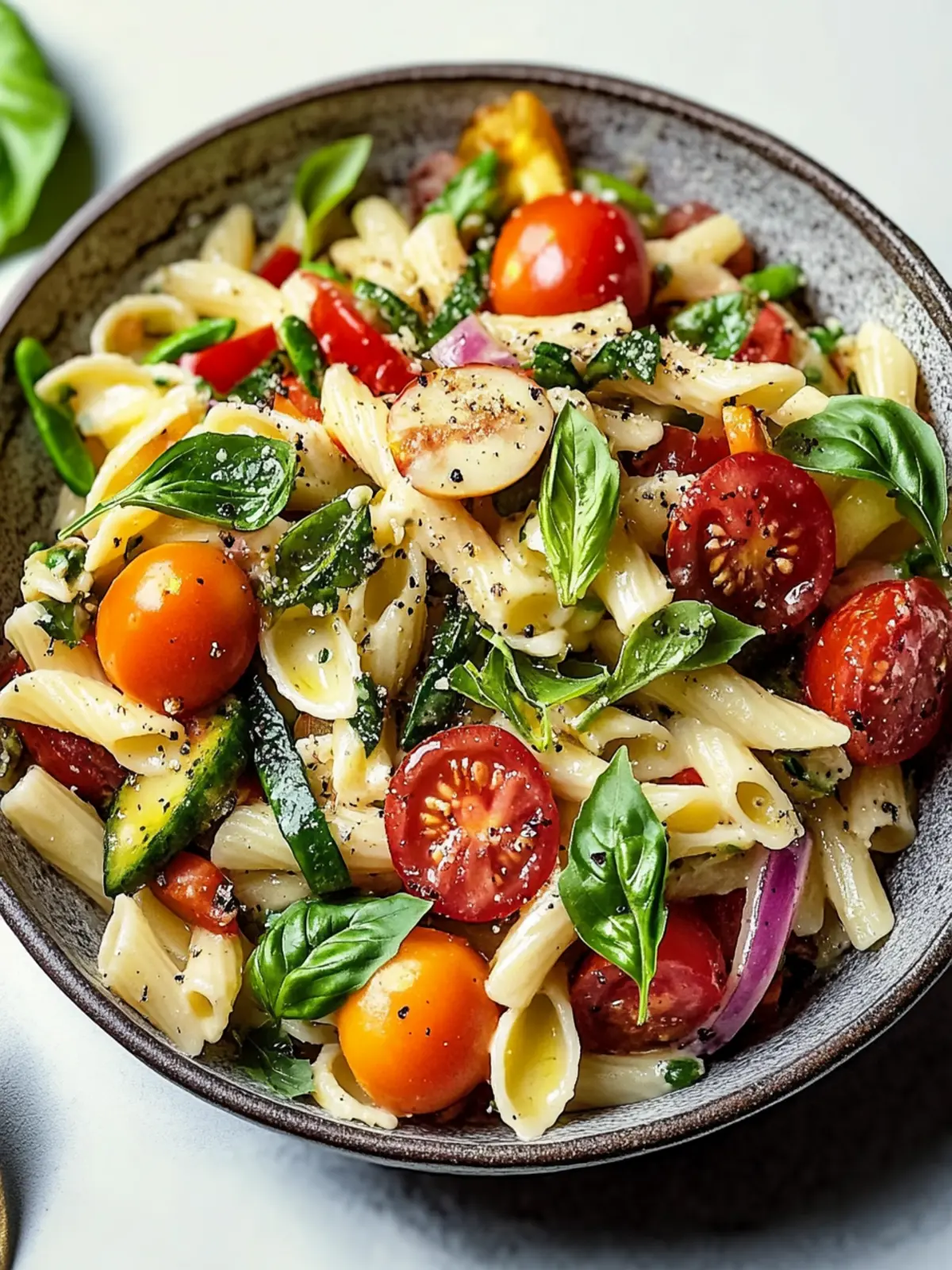 Pasta Salad with Spring Vegetables and Tomatoes
