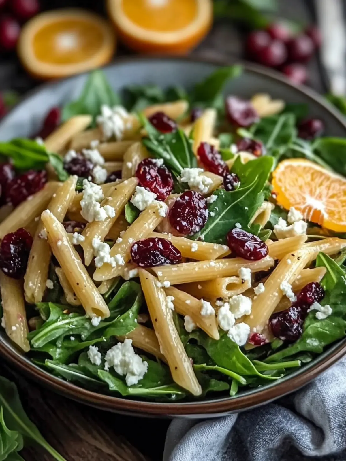 Delicious Healthy Feta and Cranberry Penne Salad with Orange Vinaigrette 5 Healthy Feta and Cranberry Penne Salad with Orange Vinaigrette