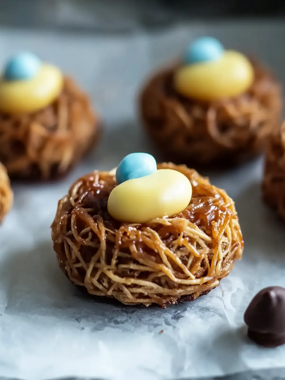 No-Bake Birds Nest Cookies (Scotcheroo Base!)