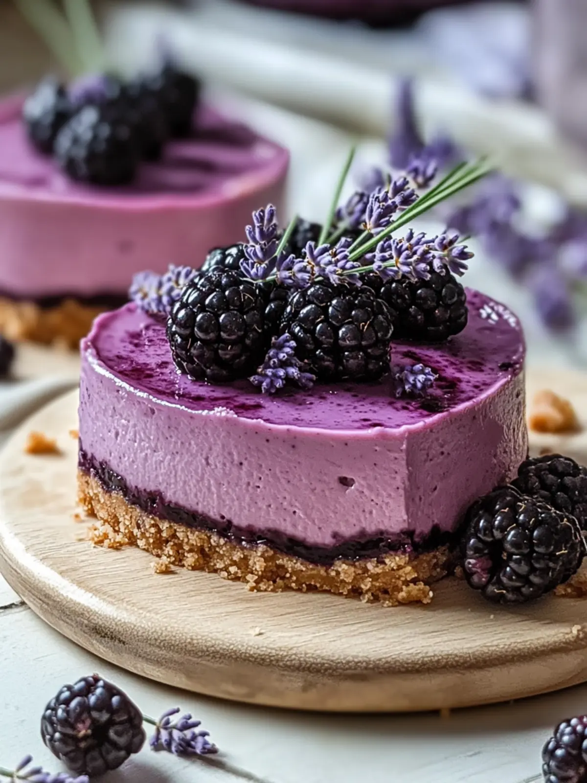 Luscious Blackberry Lavender Cheesecake
