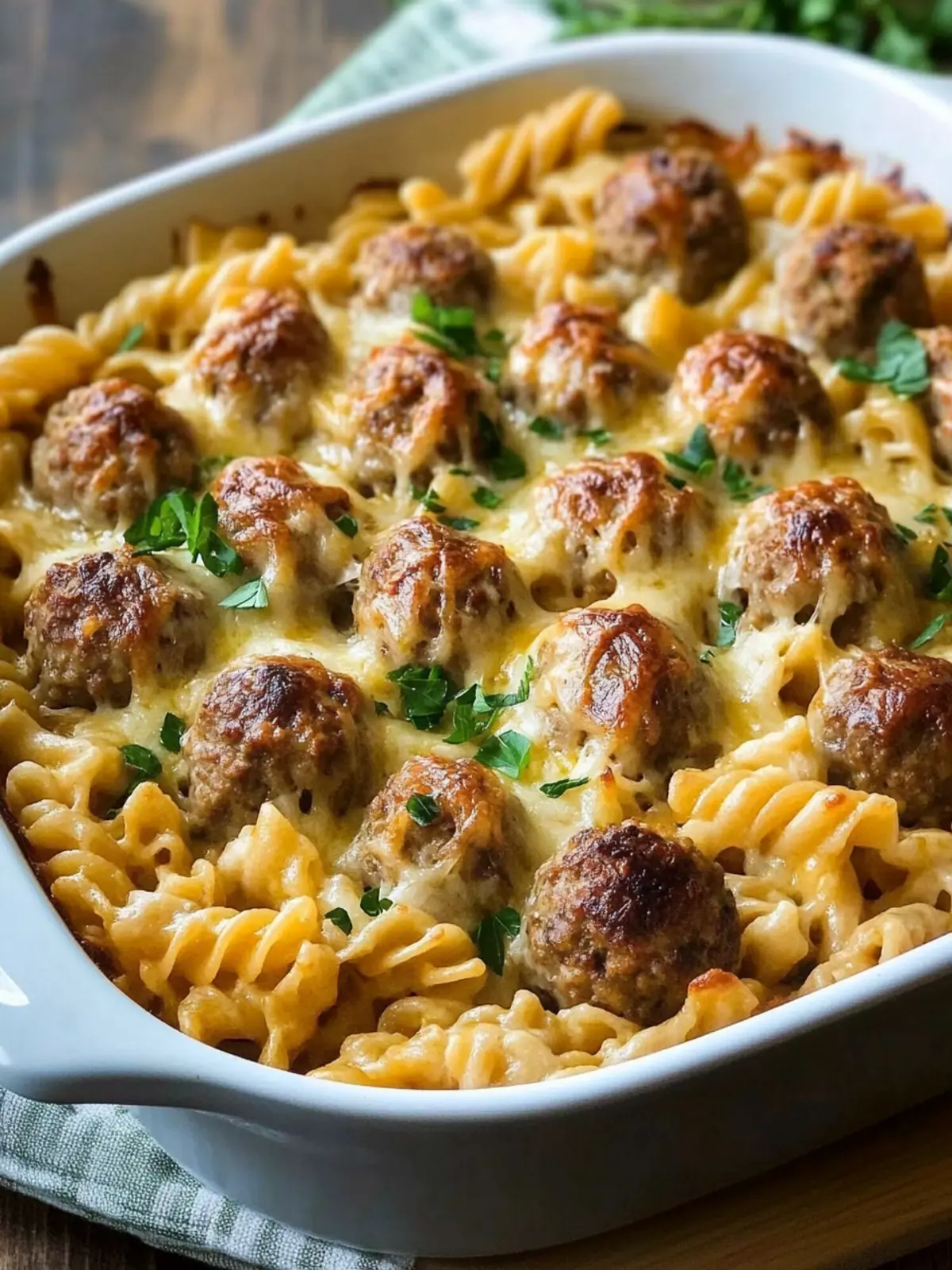 Swedish Meatball Pasta Bake